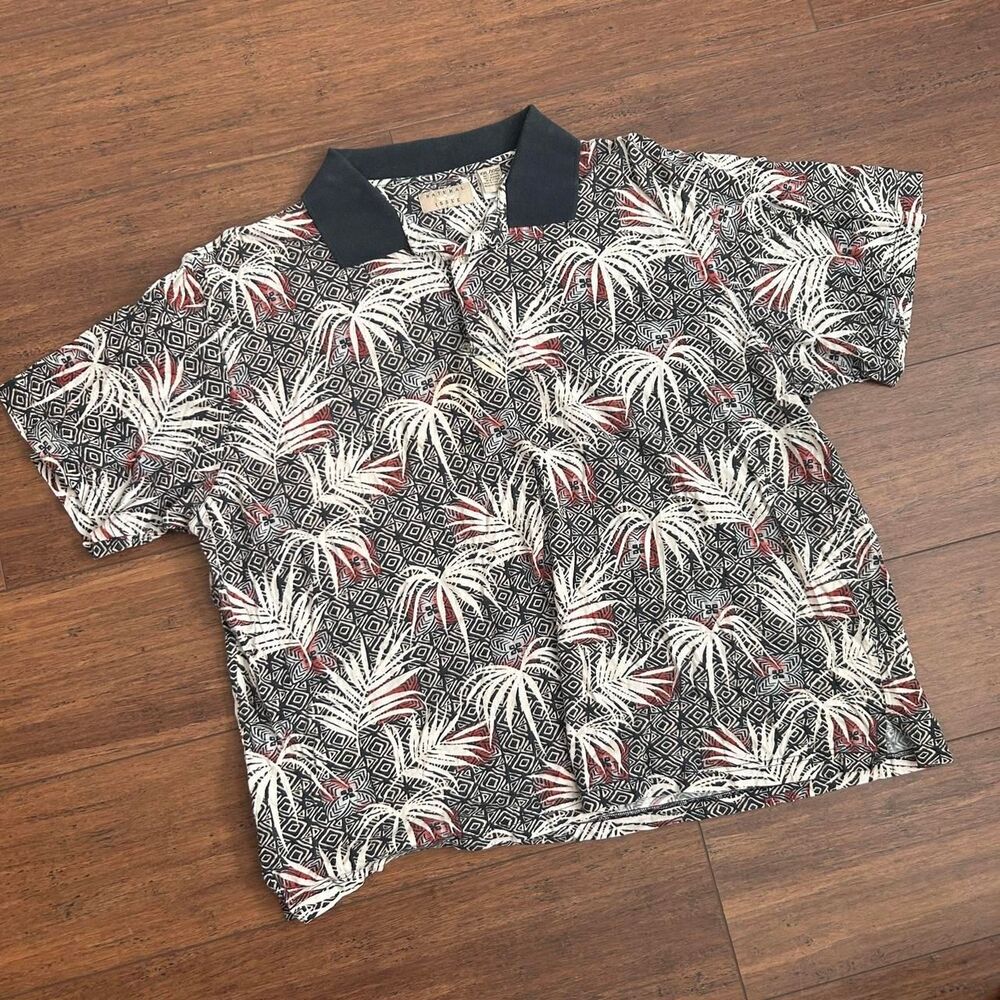 Men's Black and Cream Polo-shirts